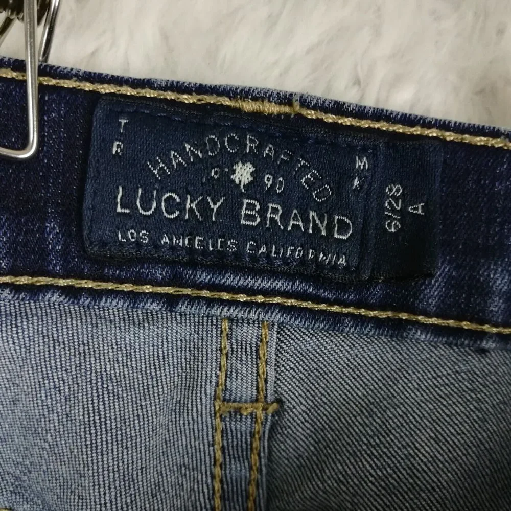 Lucky Brand‎ Womens Jeans Sofia Skinny Blue Denim Whiskering Medium Wash Mid 6